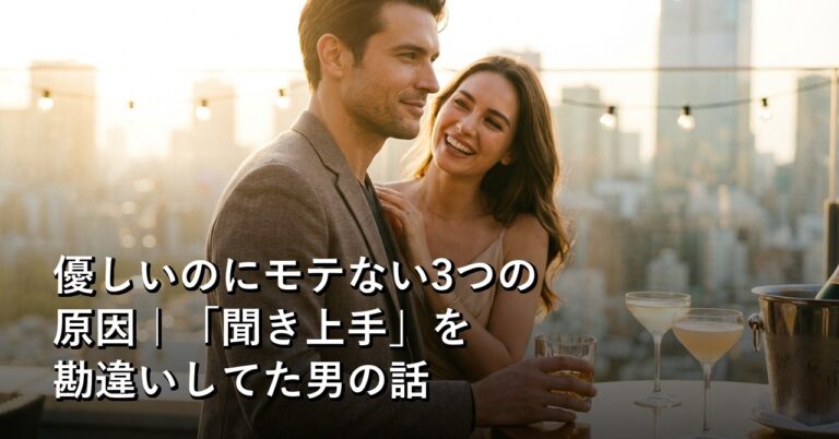 「ただ聞いてればいい」は嘘だった——女性が本当に喜ぶ「優しさ」の形