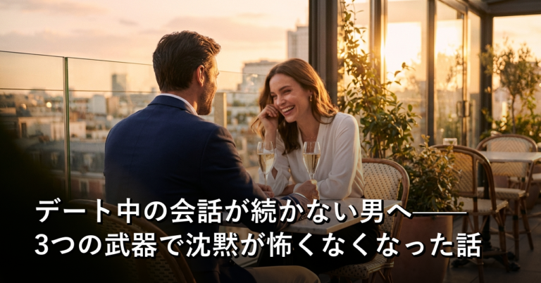 デート中の会話が続かない男へ——3つの武器で沈黙が怖くなくなった話