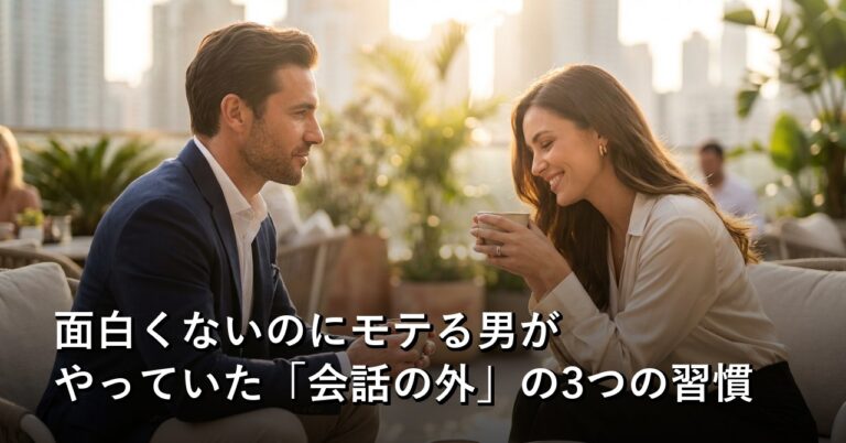 面白くないのにモテる男がやっていた「会話の外」の3つの習慣