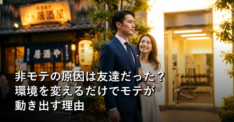 非モテの原因は友達だった？環境を変えるだけでモテが動き出す理由