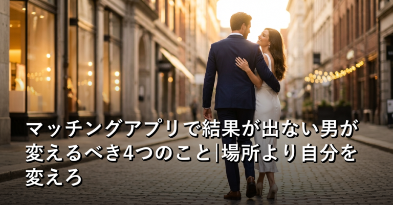 マッチングアプリで結果が出ない男が変えるべき4つのこと|場所より自分を変えろ