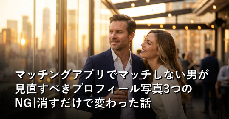 マッチングアプリでマッチしない男が見直すべきプロフィール写真3つのNG|消すだけで変わった話