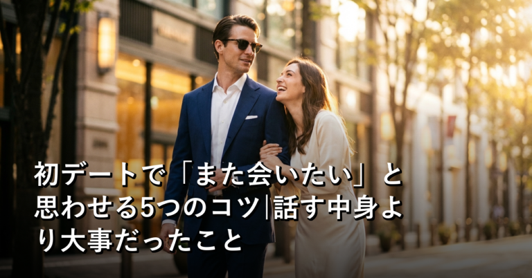 初デートで「また会いたい」と思わせる5つのコツ|話す中身より大事だったこと