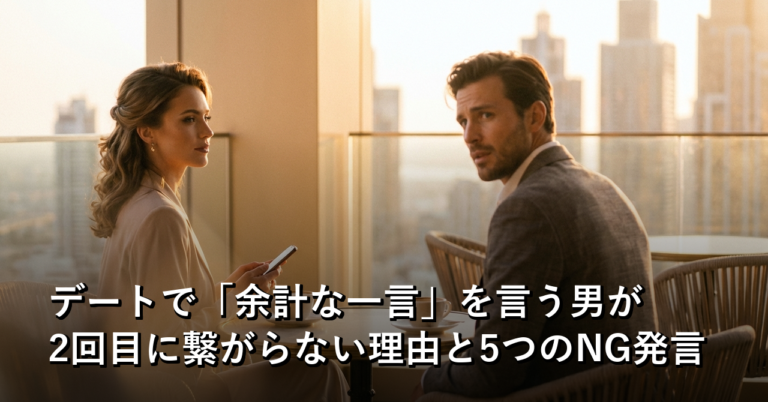デートで「余計な一言」を言う男が2回目に繋がらない理由と5つのNG発言