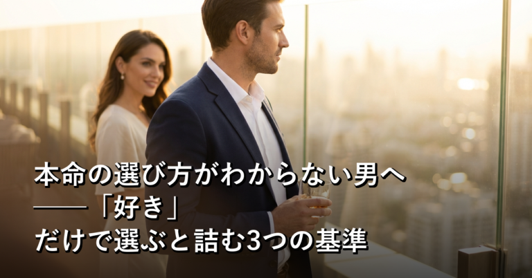 モテた後に「誰を選べばいい？」で詰んだ。本命を見極める3つの基準