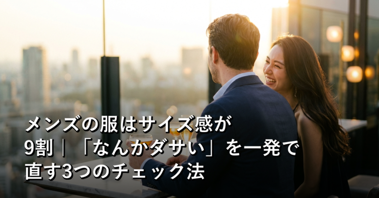メンズの服はサイズ感が9割｜「なんかダサい」を一発で直す3つのチェック法
