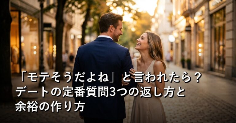 「モテそうだよね」と言われたら？デートの定番質問3つの返し方と余裕の作り方