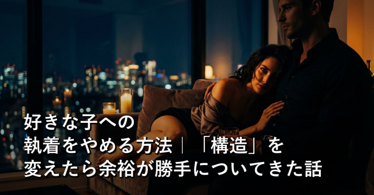 好きな子に執着しなくなったら、逆にモテ始めた——余裕は「構造」で作れる